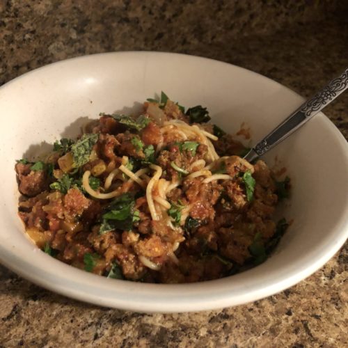 Impossible Beef Bolognese Vegan